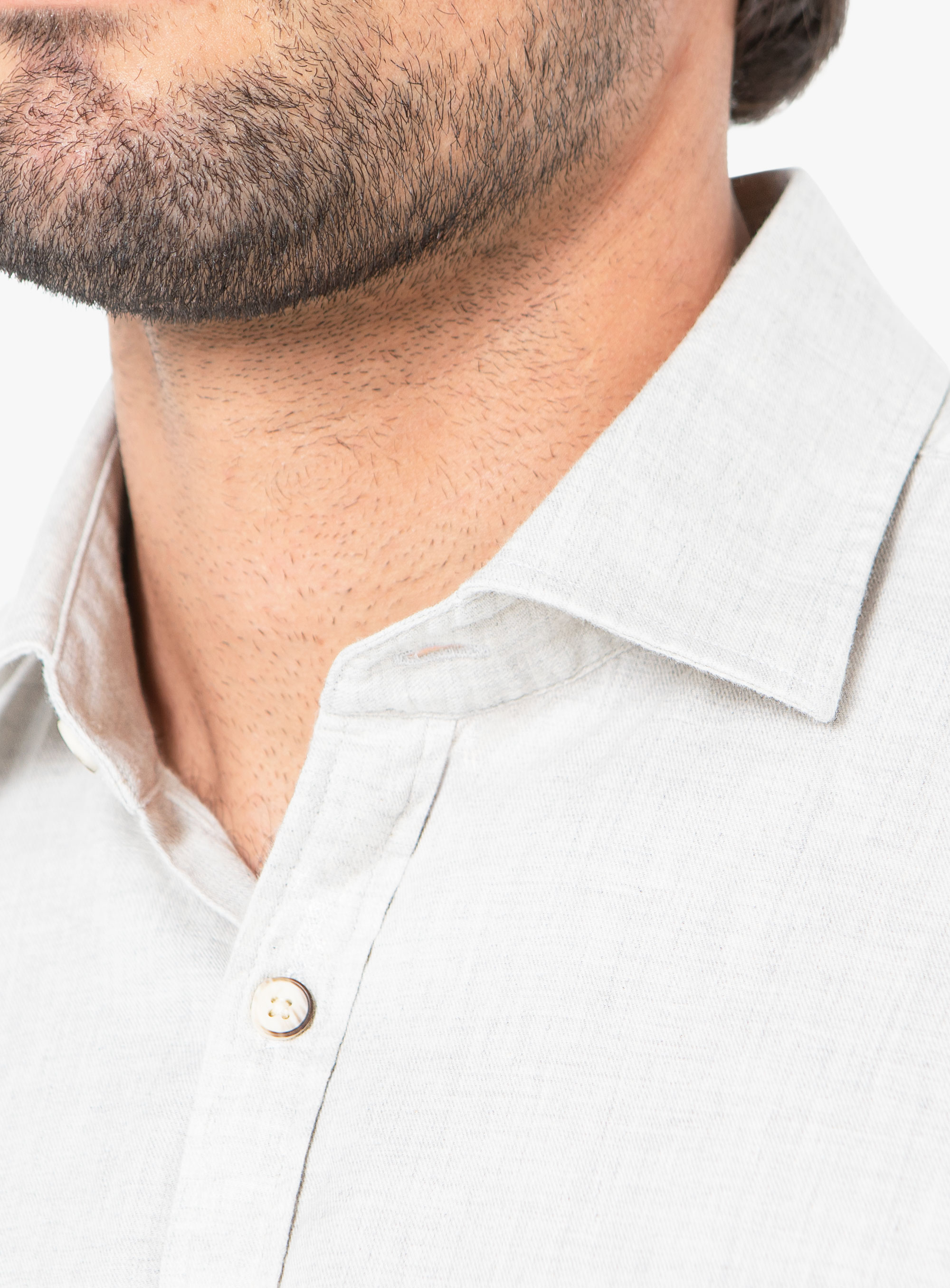 Bolzano Ivory Mélange Flannel Shirt