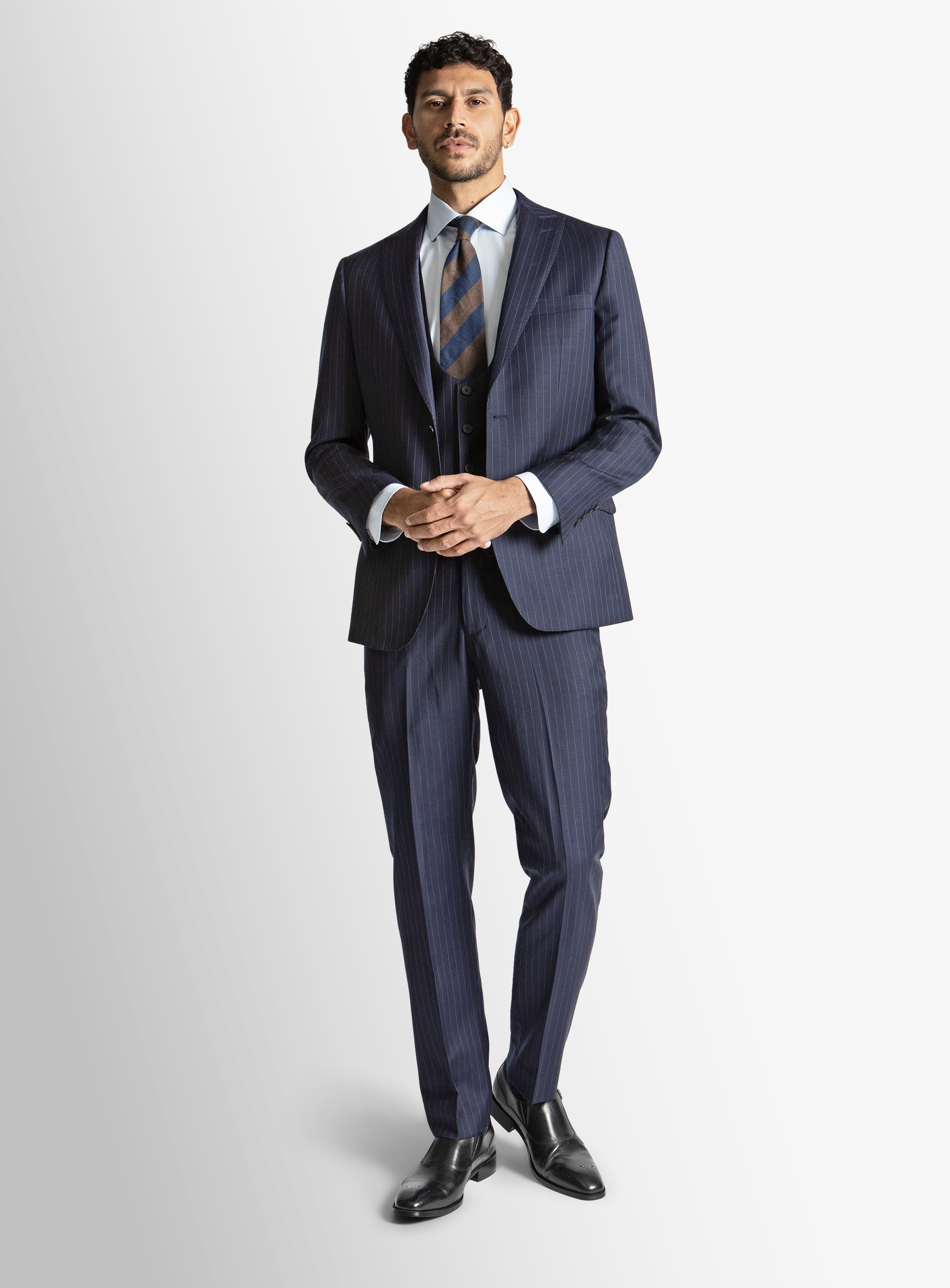 Giancarlo Navy Pinstripe Suit