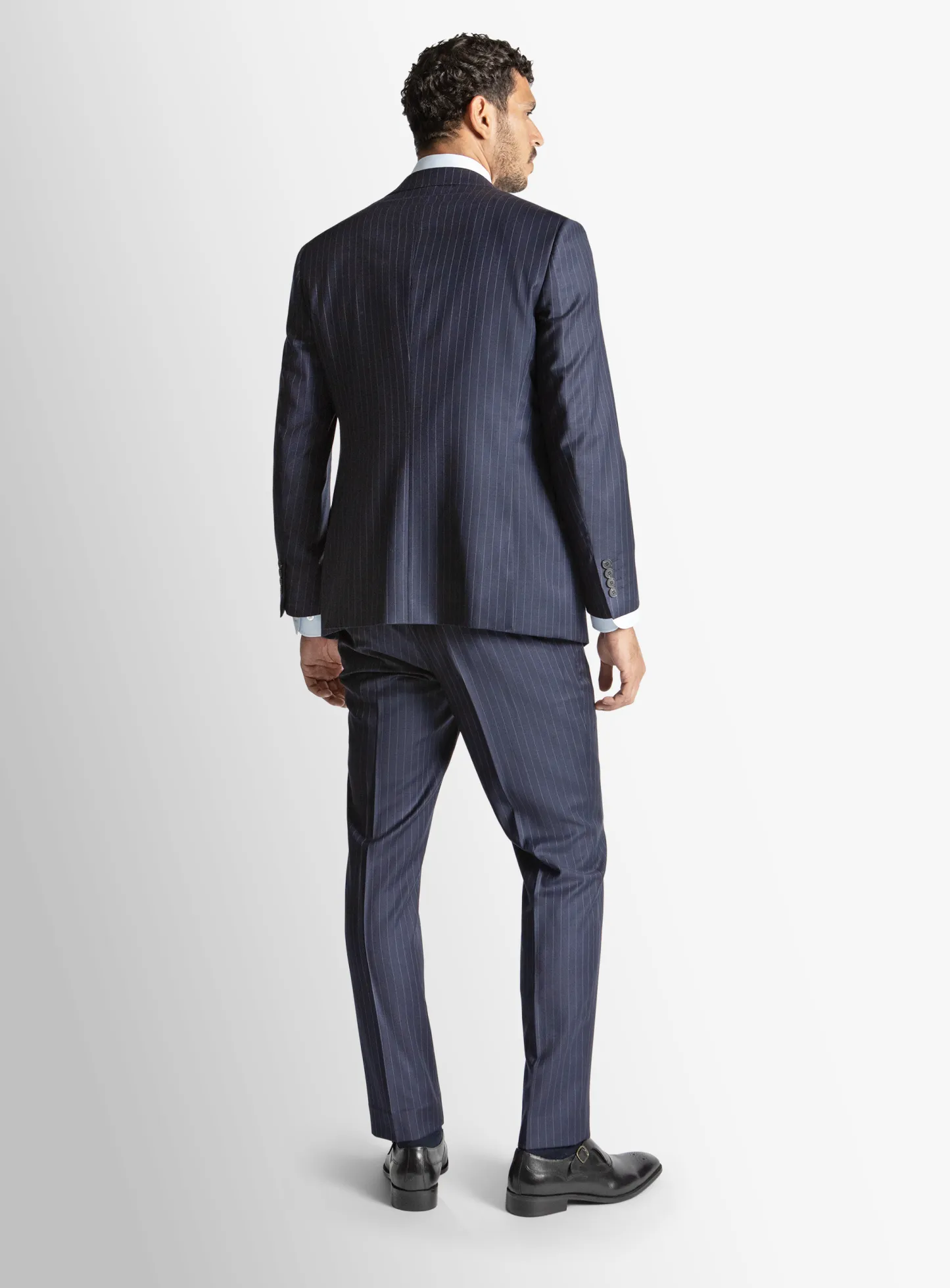Giancarlo Navy Pinstripe Suit