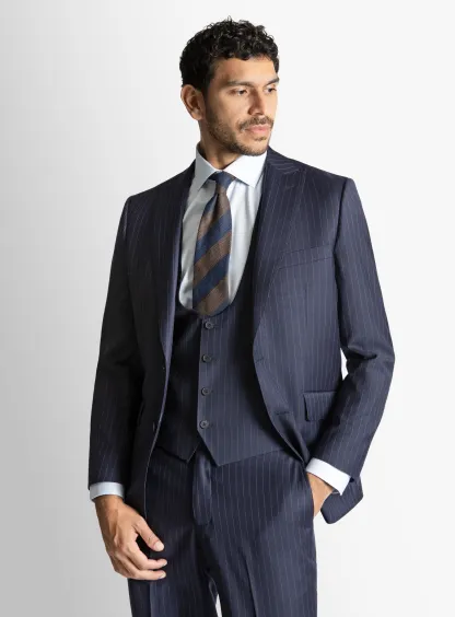 Giancarlo Navy Pinstripe Suit