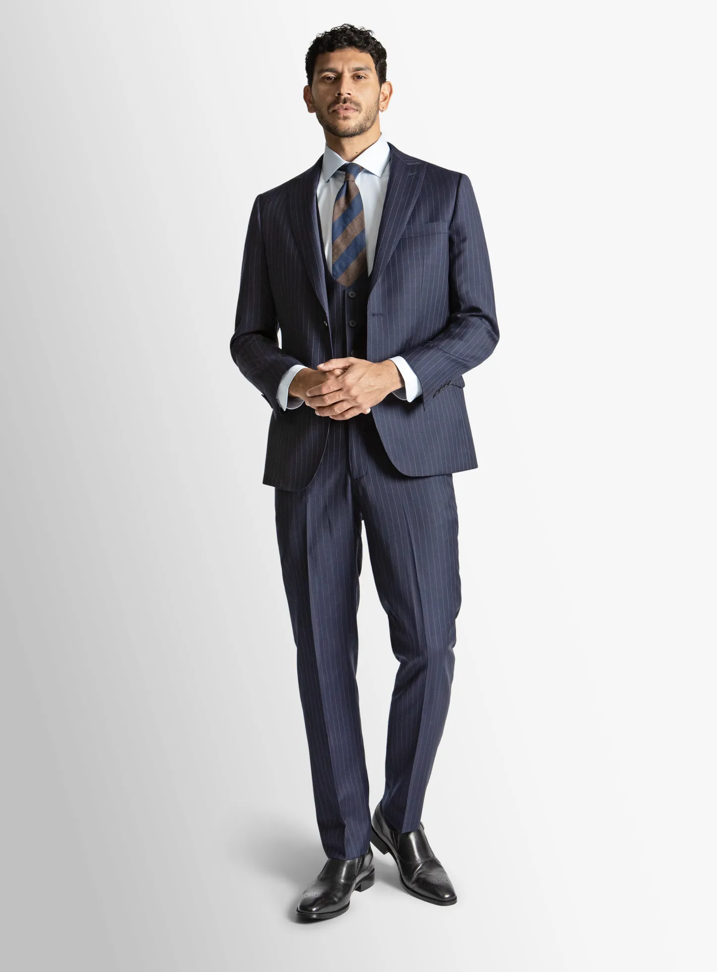 Giancarlo Navy Pinstripe Suit