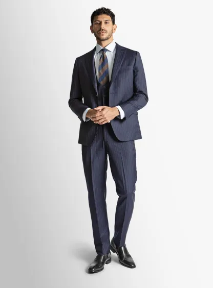 Giancarlo Navy Pinstripe Suit