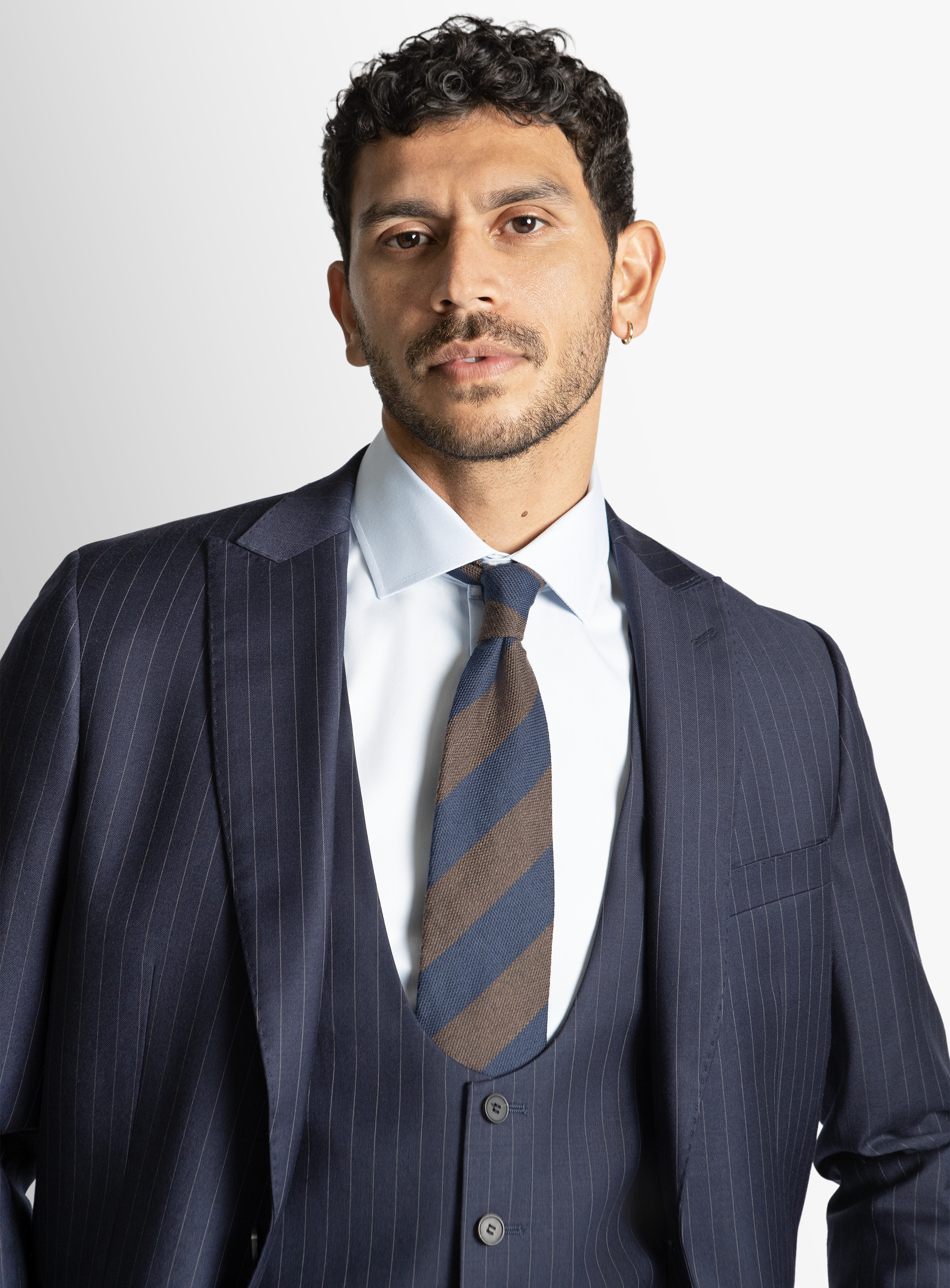 Giancarlo Navy Pinstripe Suit