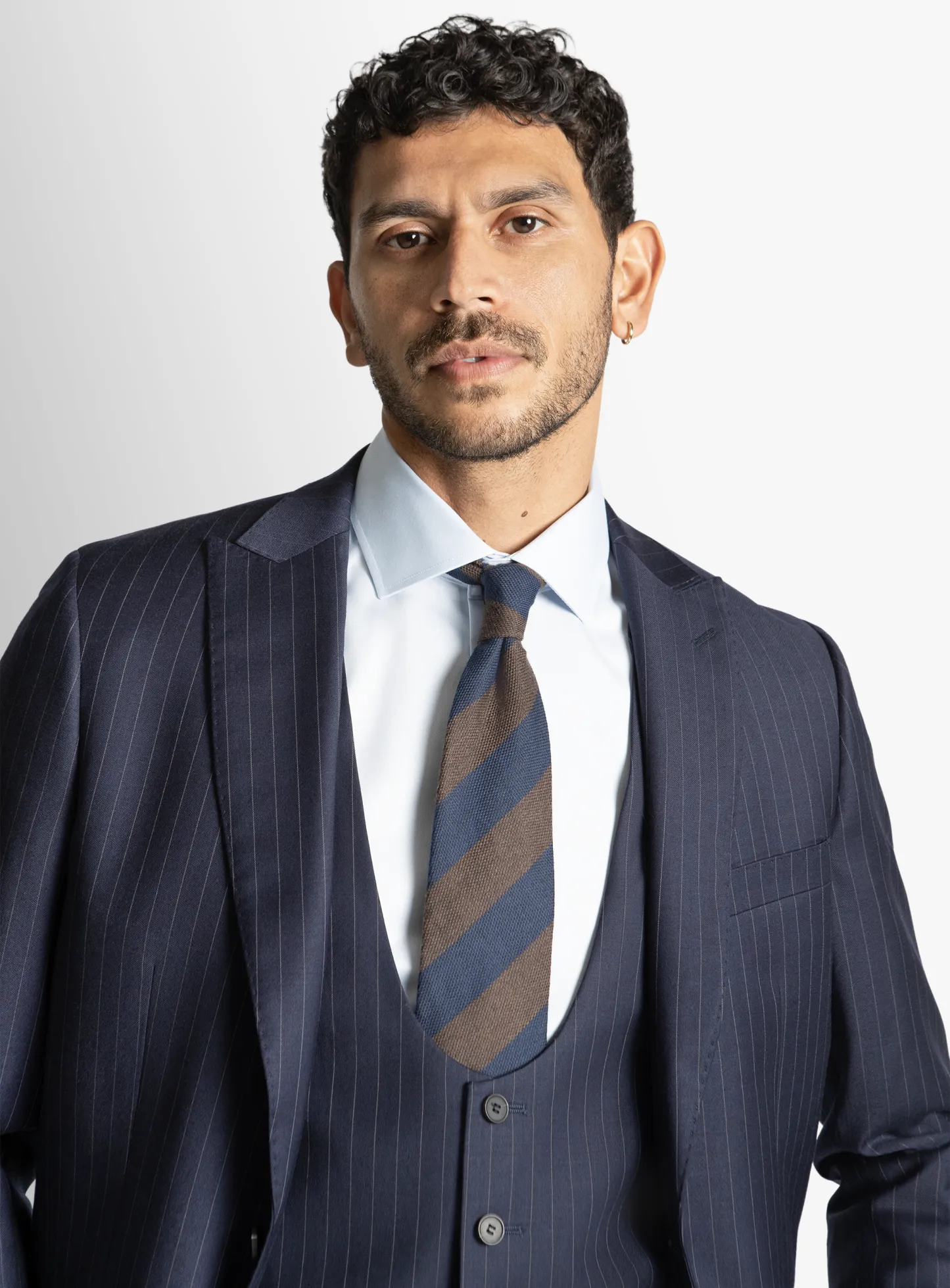 Giancarlo Navy Pinstripe Suit