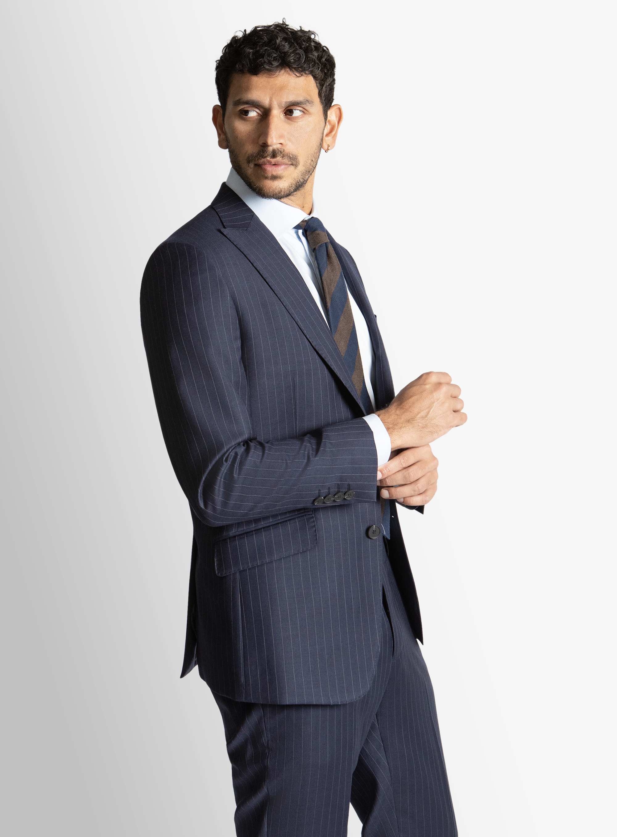 Giancarlo Navy Pinstripe Suit