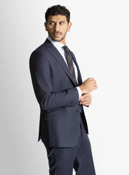 Giancarlo Navy Pinstripe Suit