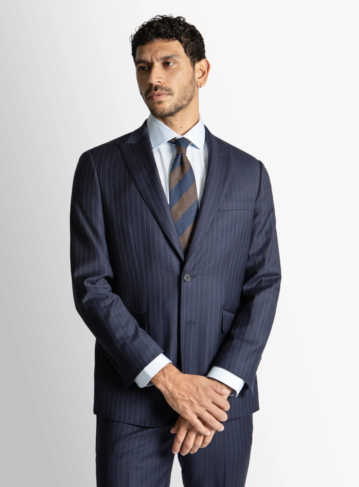 Giancarlo Navy Pinstripe Suit