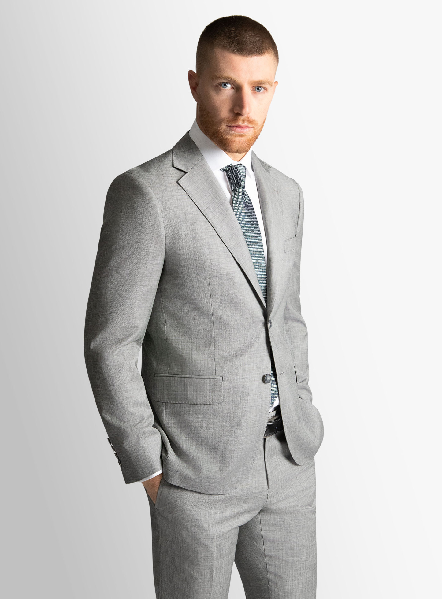 Silver Sharkskin Signature 2-Piece Suit