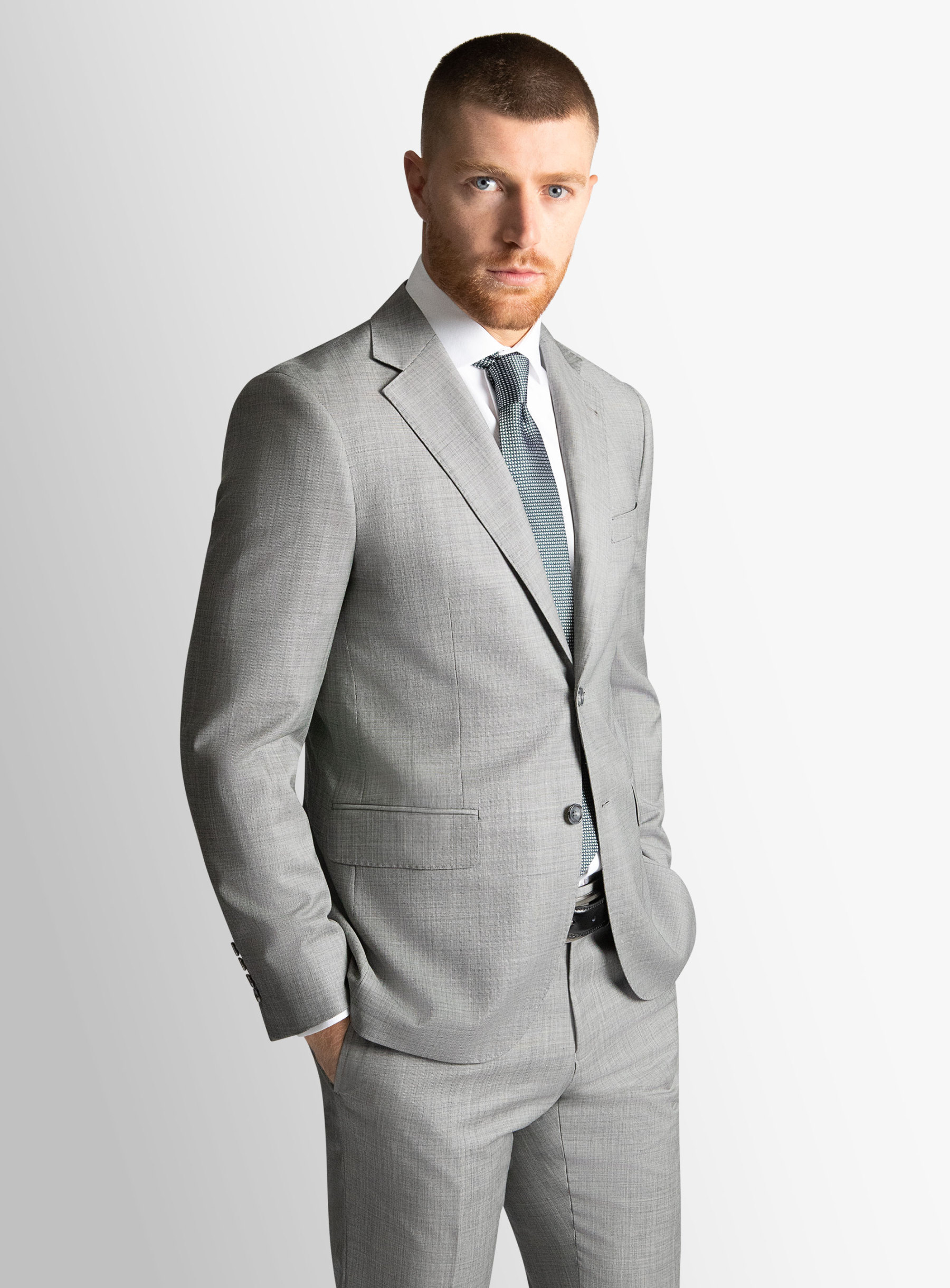 Silver Sharkskin Signature 2-Piece Suit