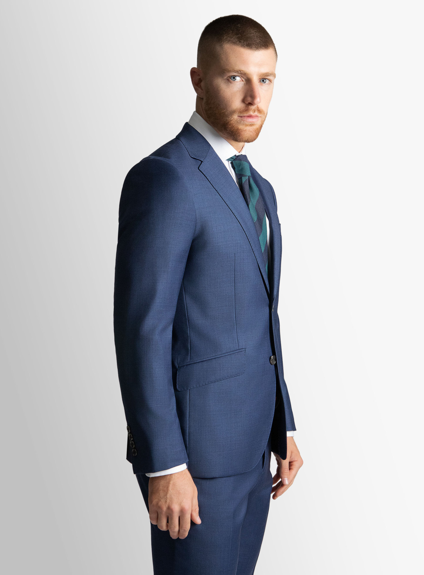Madrid Blue Sharkskin Jacket