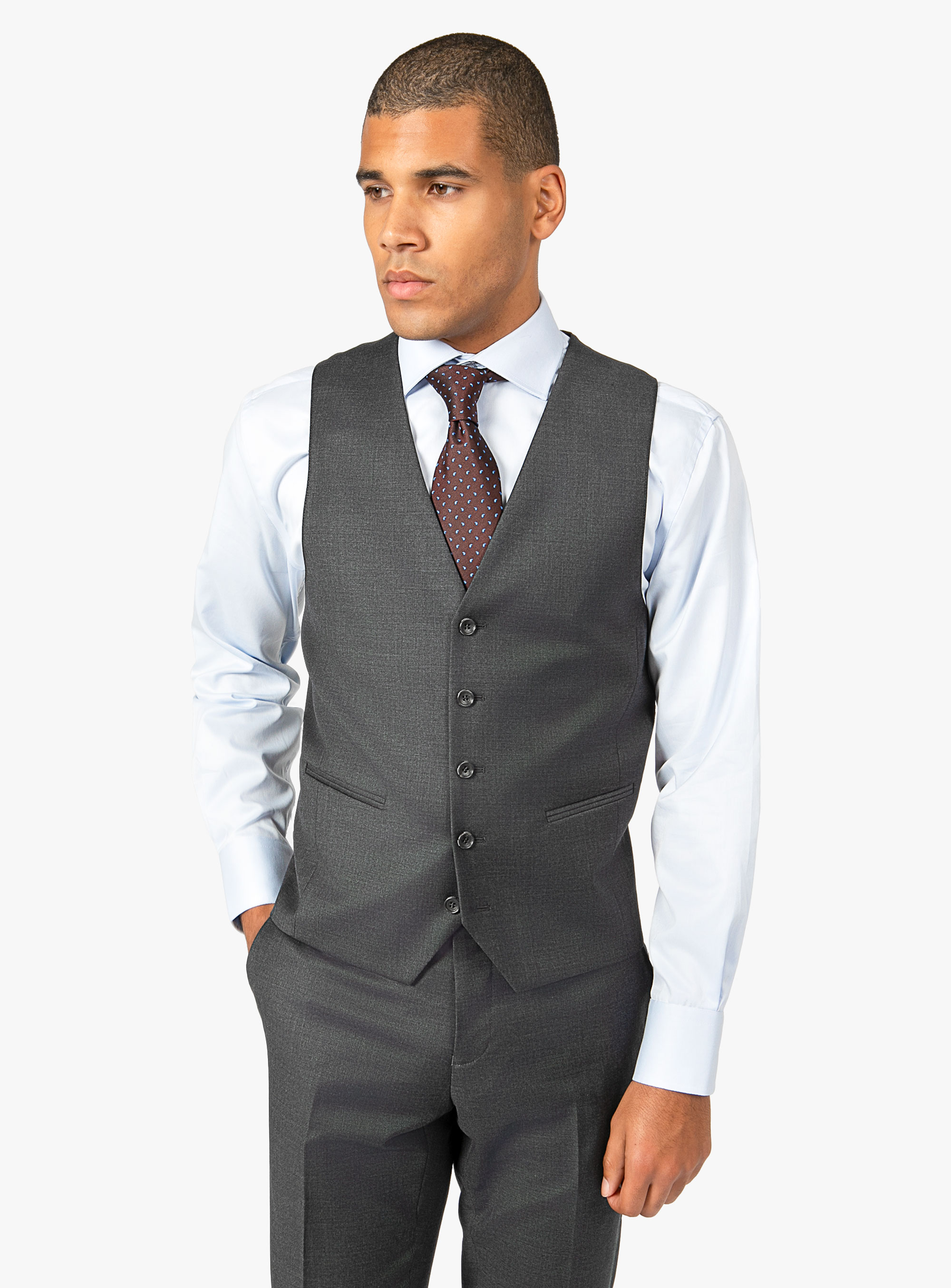 Cayman Grey Twill Vest