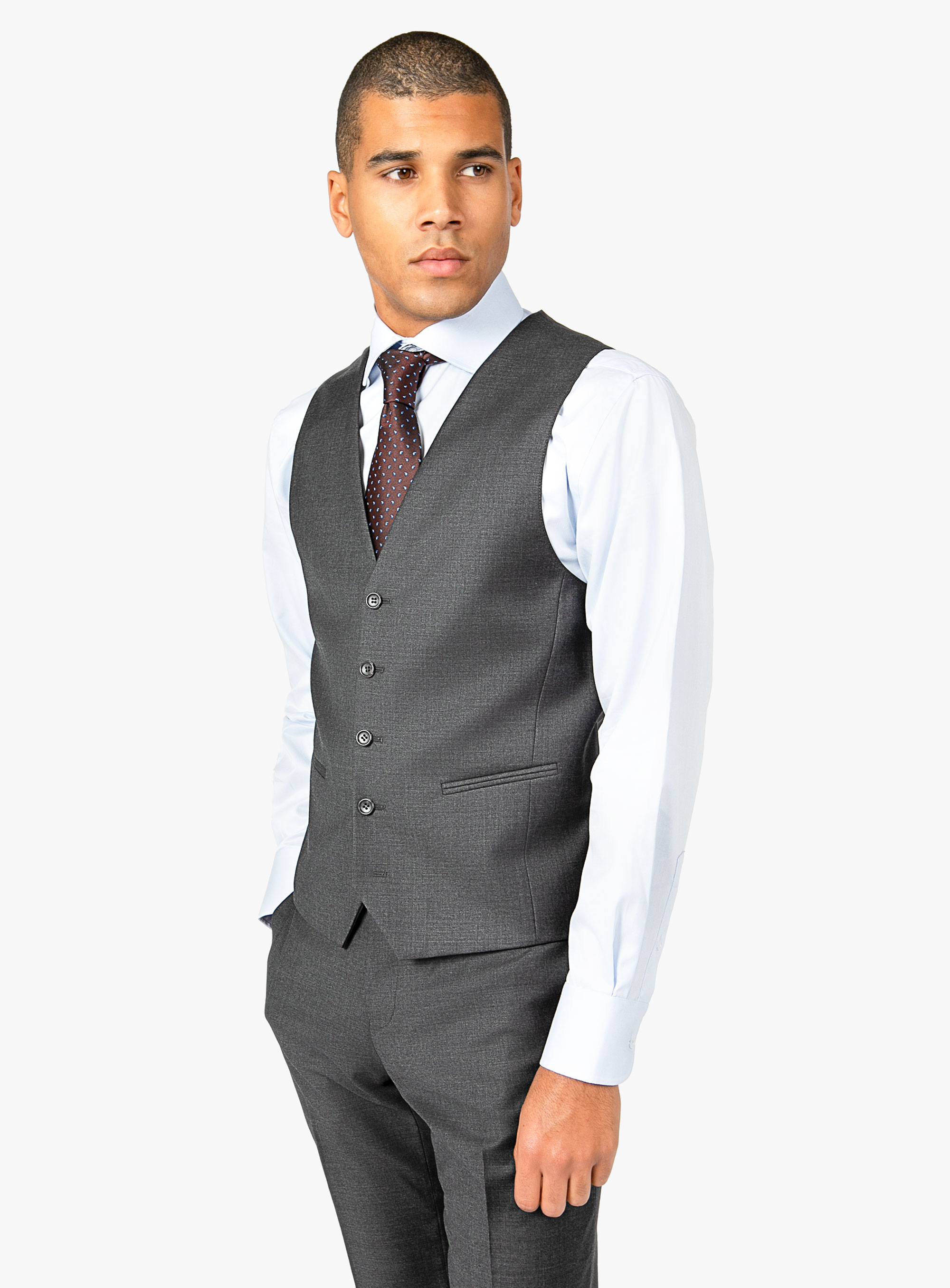 Cayman Grey Twill Vest
