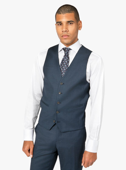 Cayman Navy Blue Birdseye Vest