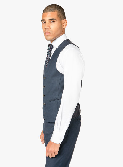 Cayman Navy Blue Birdseye Vest