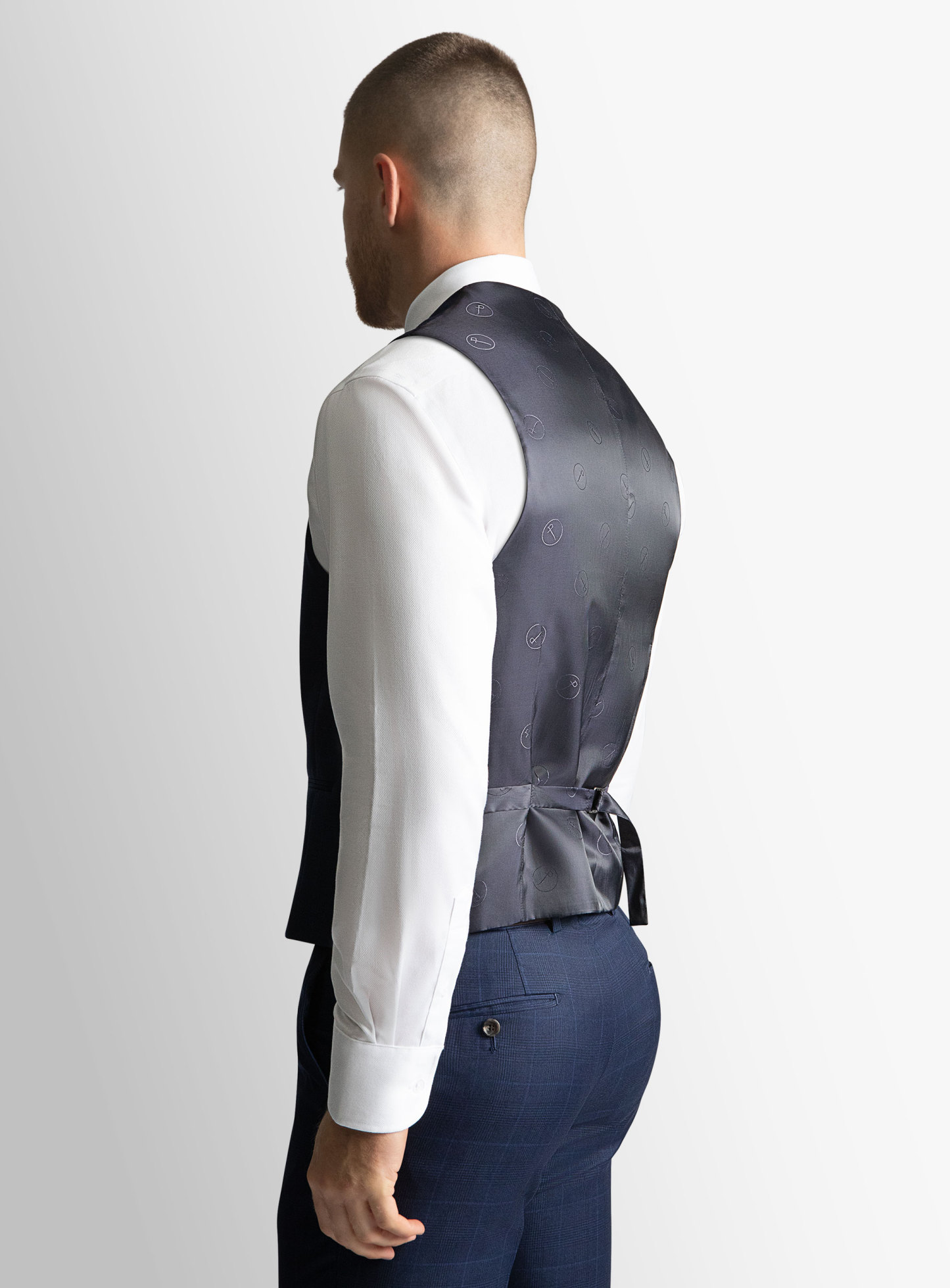 Cayman Royal Blue Glencheck Vest
