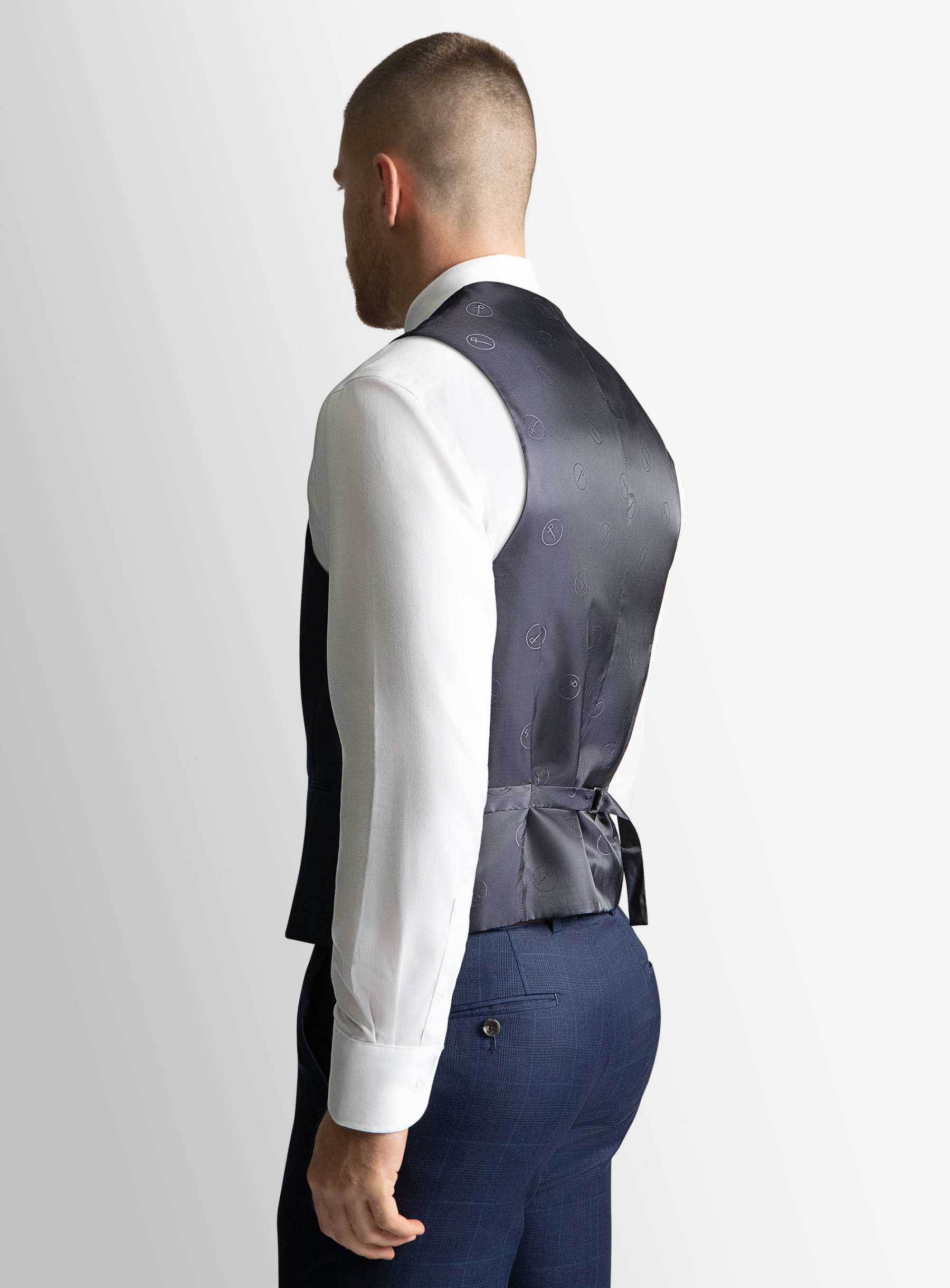 Cayman Royal Blue Glencheck Vest