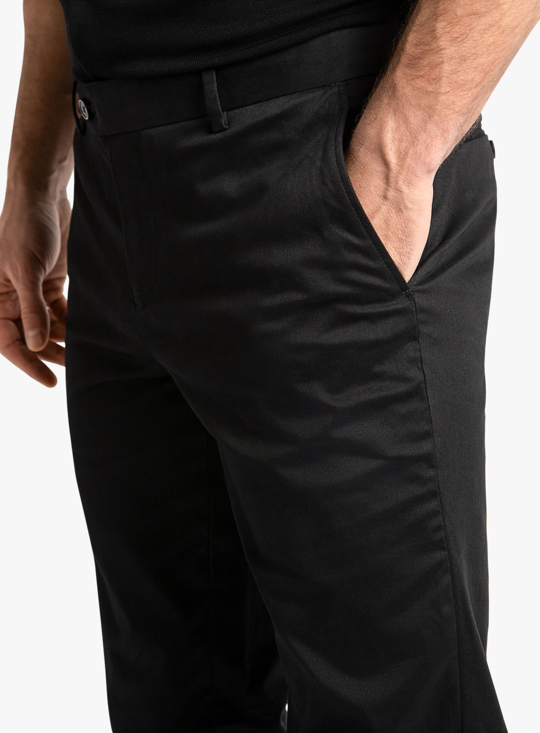 Brera Black Cotton Chino
