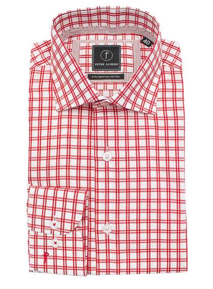 Men {collection_title} Milan Red Check Shirt Peter Jackson