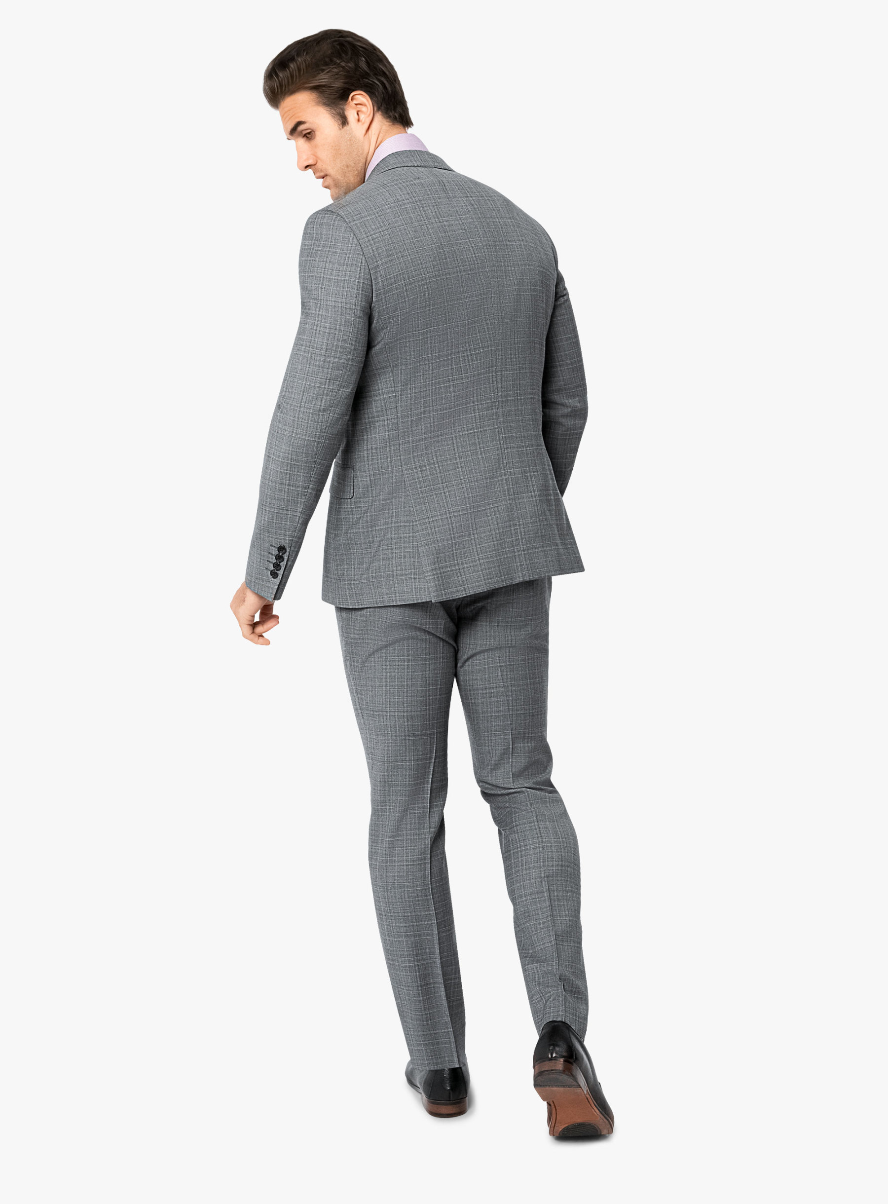 Men {collection_title} Matteo Grey Blue Plaid Suit Peter Jackson