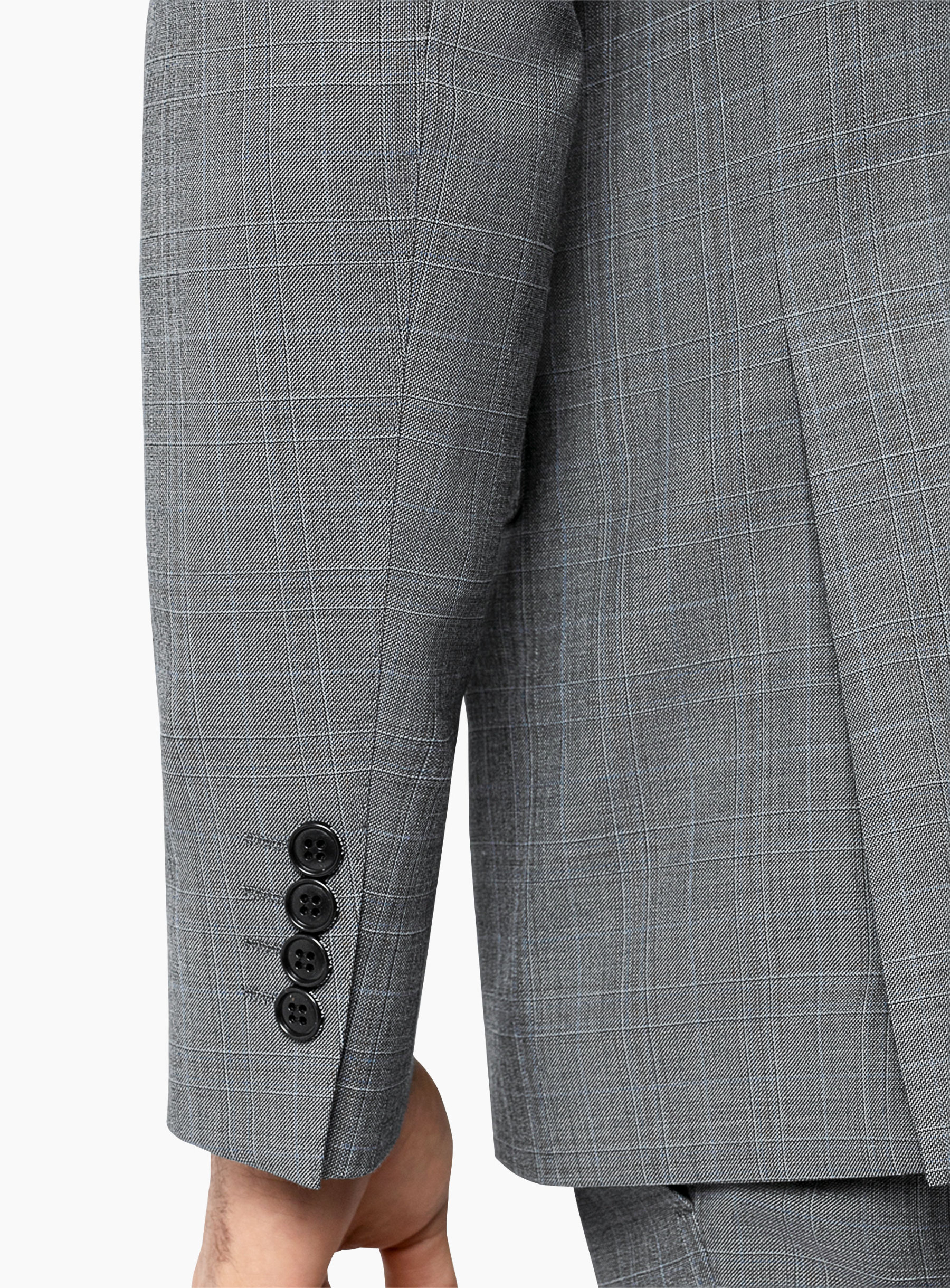 Men {collection_title} Matteo Grey Blue Plaid Suit Peter Jackson