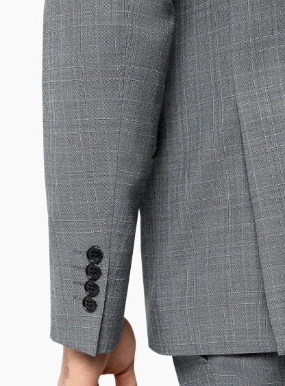 Men {collection_title} Matteo Grey Blue Plaid Suit Peter Jackson
