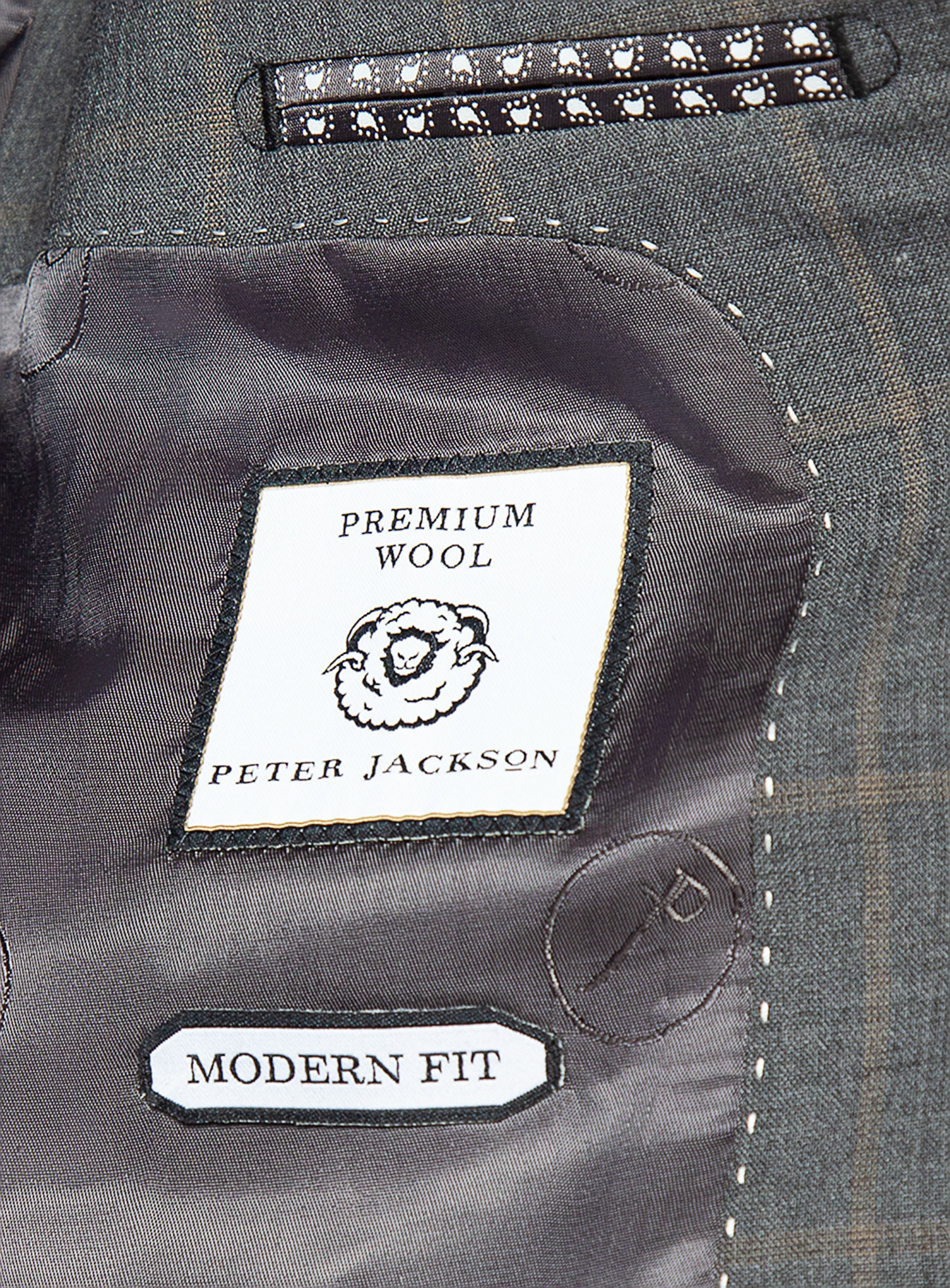 Men {collection_title} Allende Grey Taupe Overcheck Suit Peter Jackson