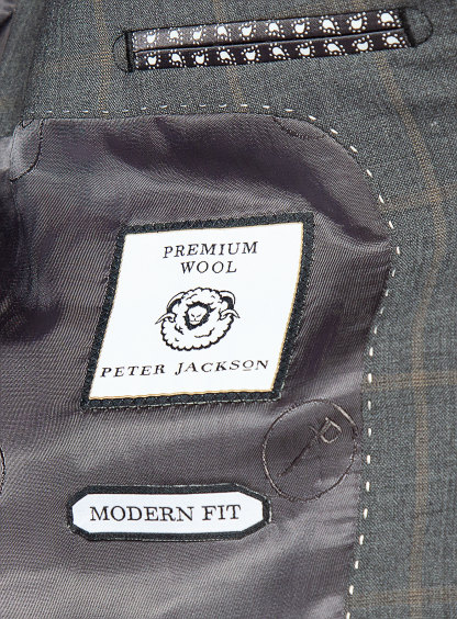 Men {collection_title} Allende Grey Taupe Overcheck Suit Peter Jackson