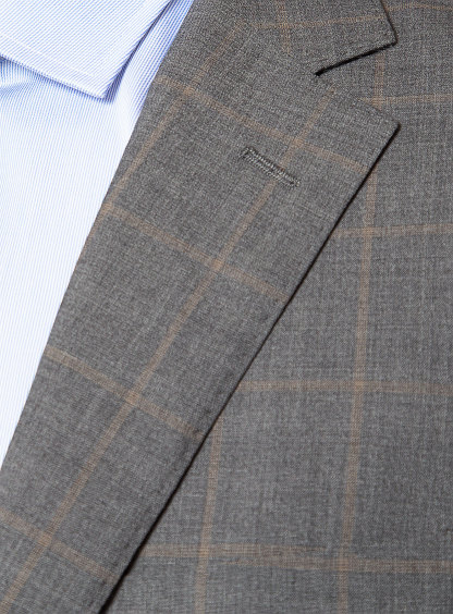 Men {collection_title} Allende Grey Taupe Overcheck Suit Peter Jackson