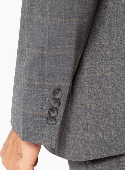 Men {collection_title} Allende Grey Taupe Overcheck Suit Peter Jackson