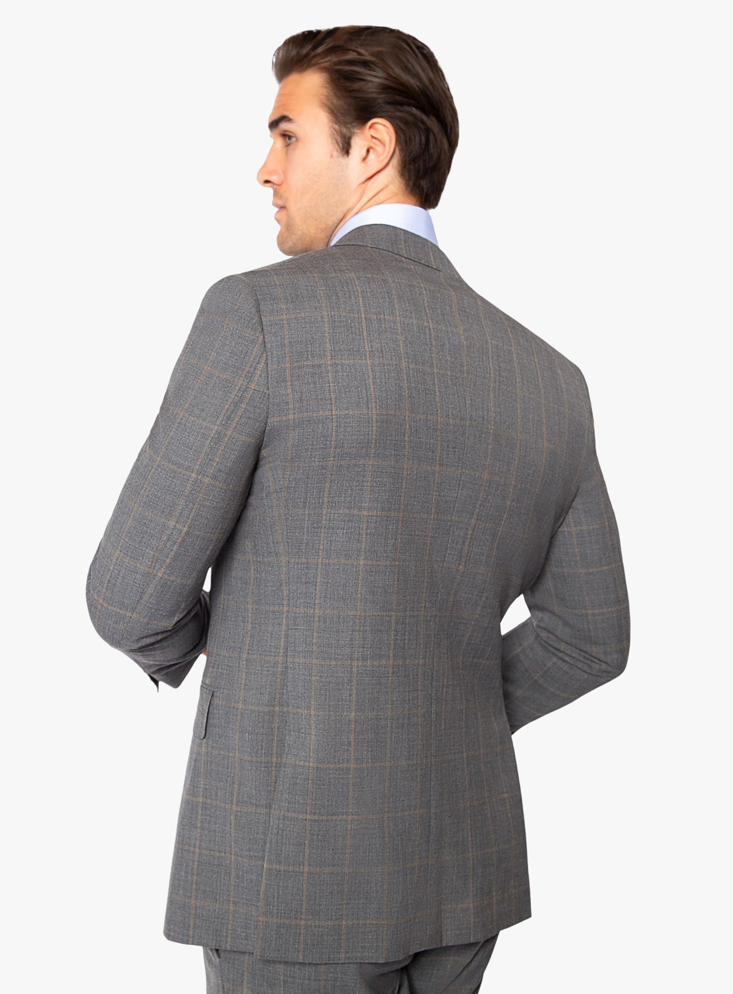 Men {collection_title} Allende Grey Taupe Overcheck Suit Peter Jackson
