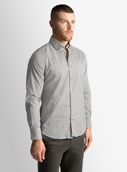 Vittoria Olive/White Geo Pattern Shirt