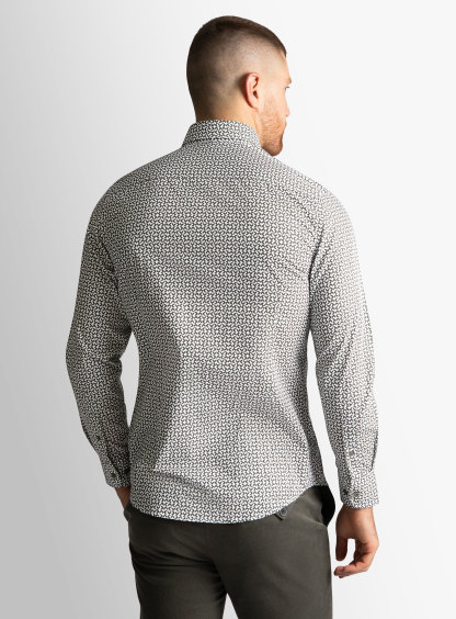 Vittoria Olive/White Geo Pattern Shirt