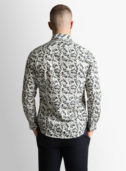 Bolzano Olive Tonal Water Colour Dabs Shirt