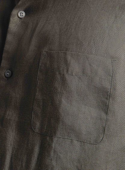 Linen Long Sleeve Khaki Shirt