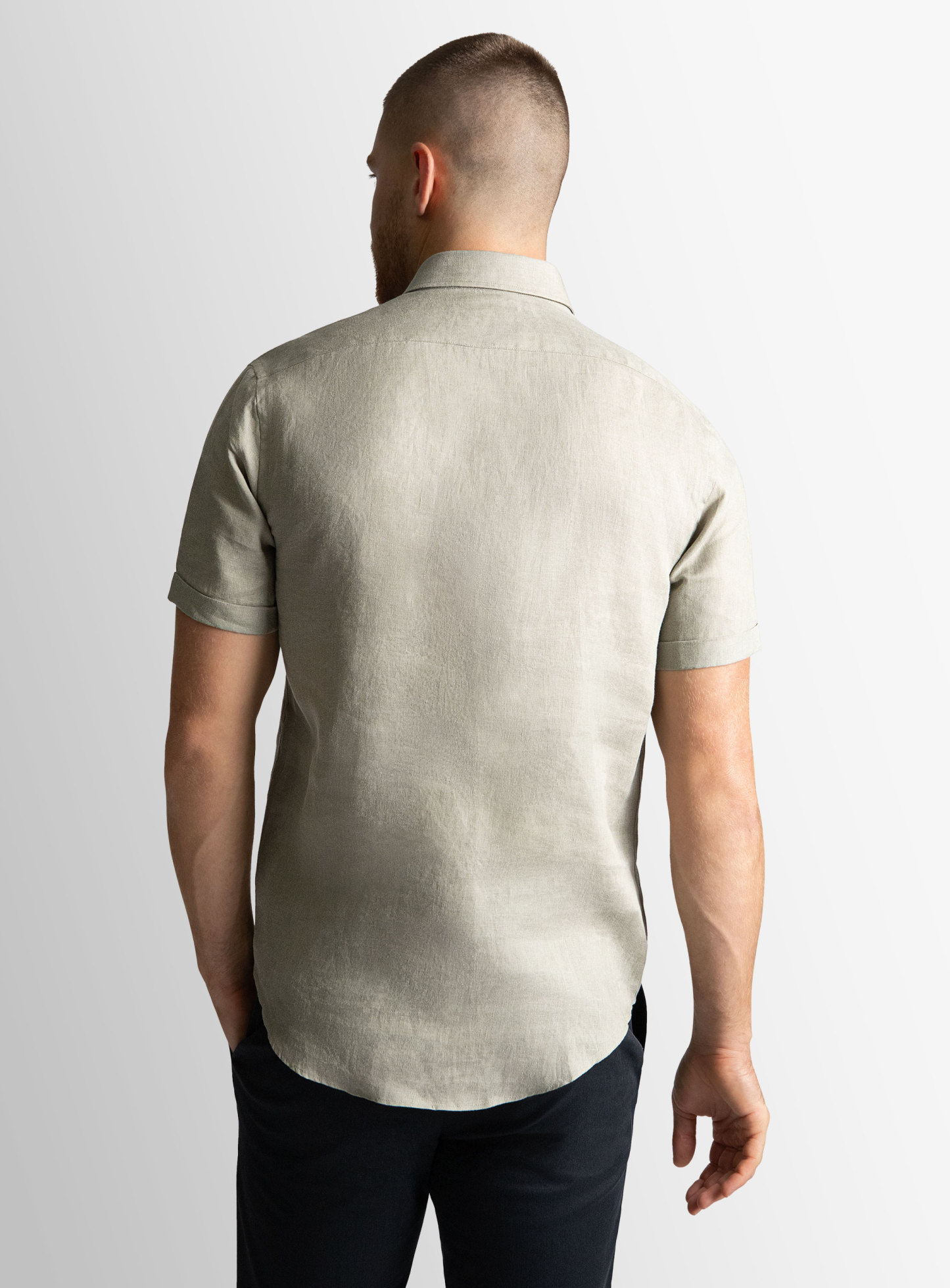 Tropea Sage Linen Short Sleeve Shirt