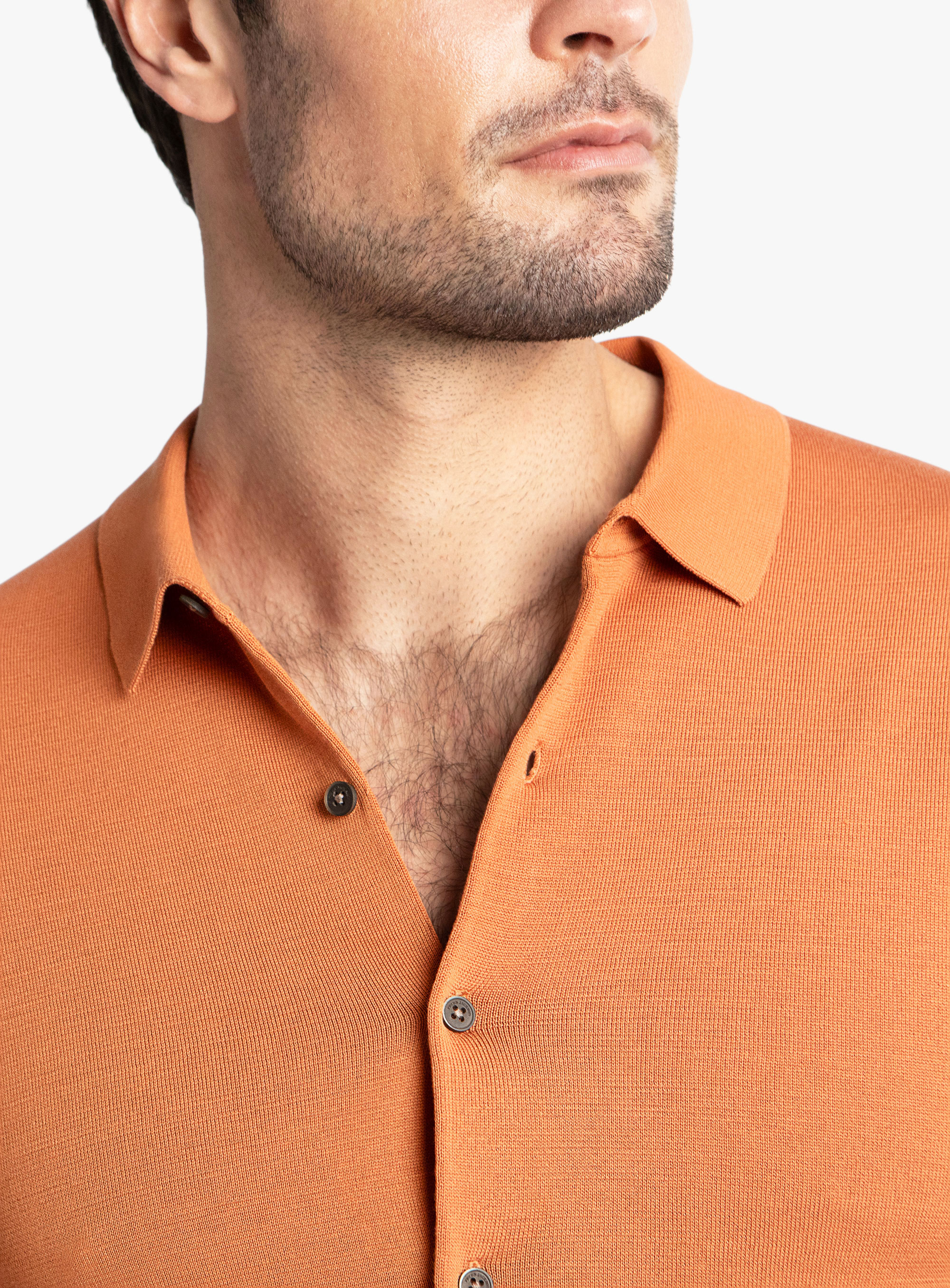 Olbia Rust Button Down Short Sleeve Knit