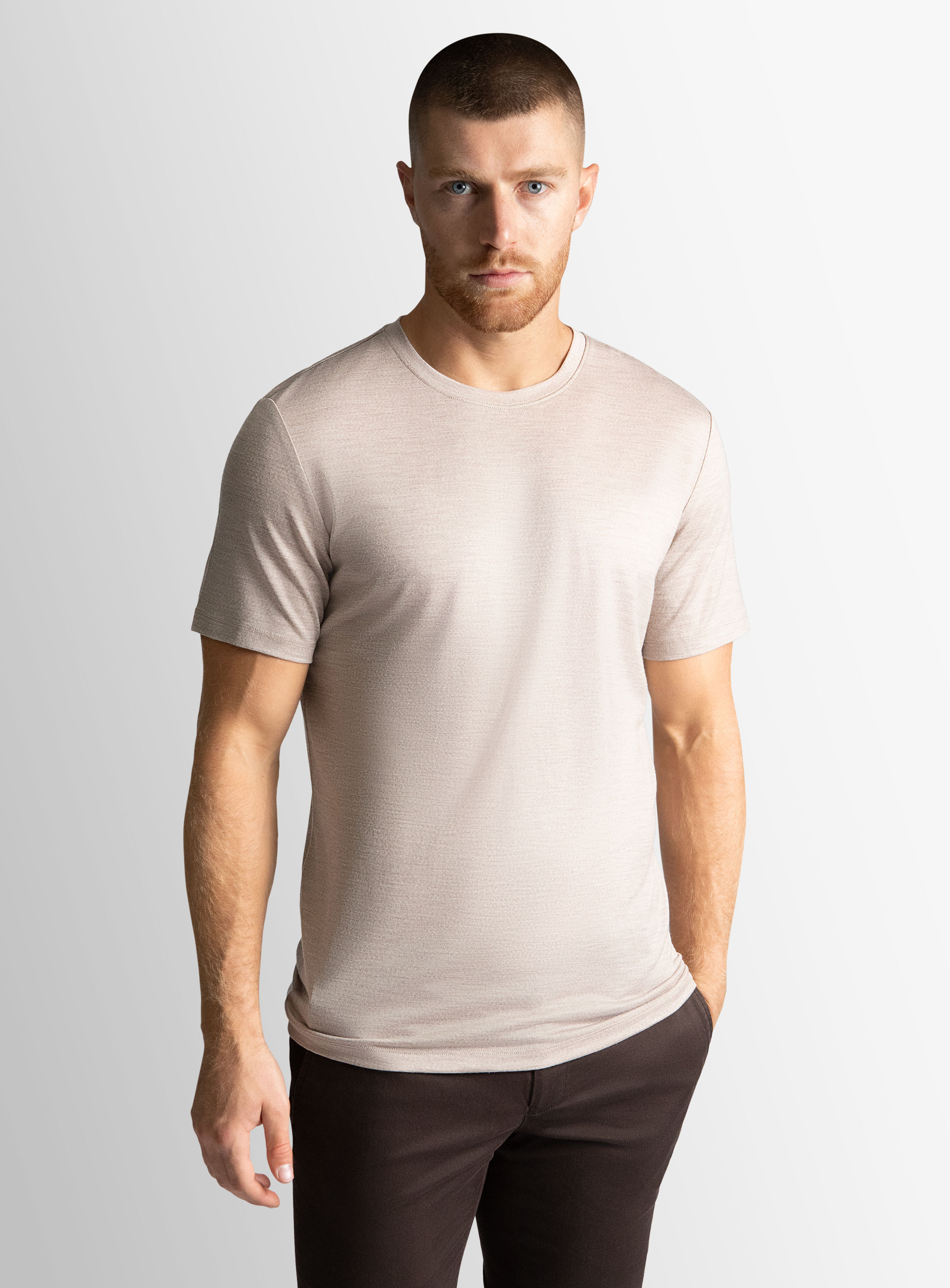 Merino Wool Beige Tee