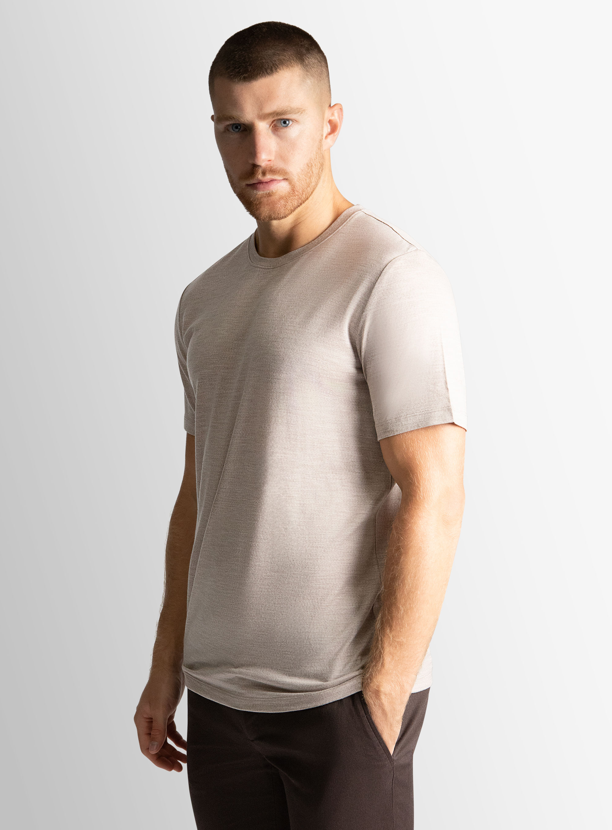 Merino Wool Beige Tee