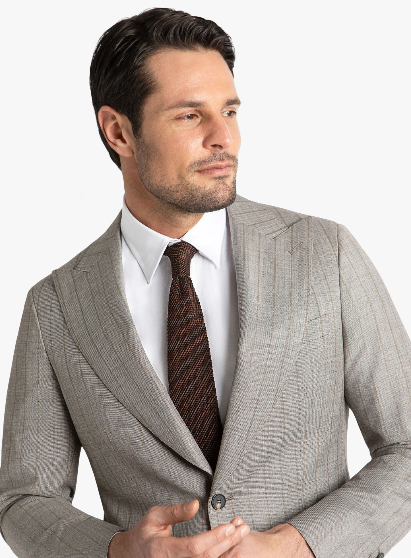 Positano Taupe Pinstripe Suit
