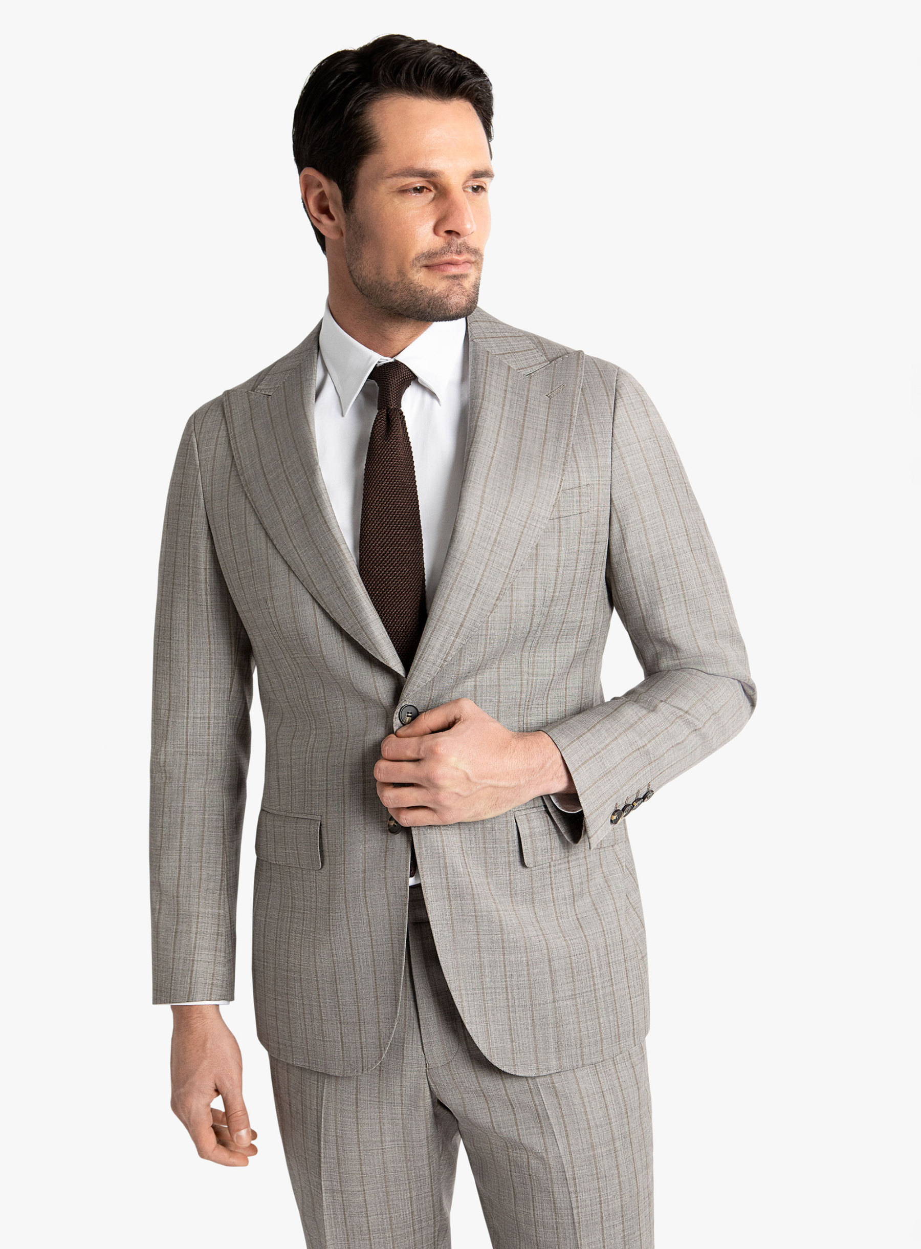 Positano Taupe Pinstripe Suit