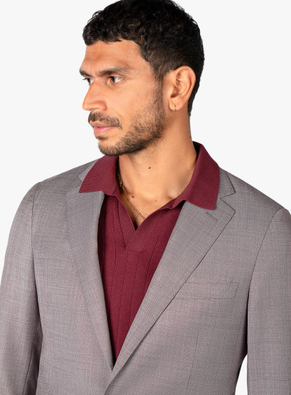Antonio Plum Sharkskin Suit