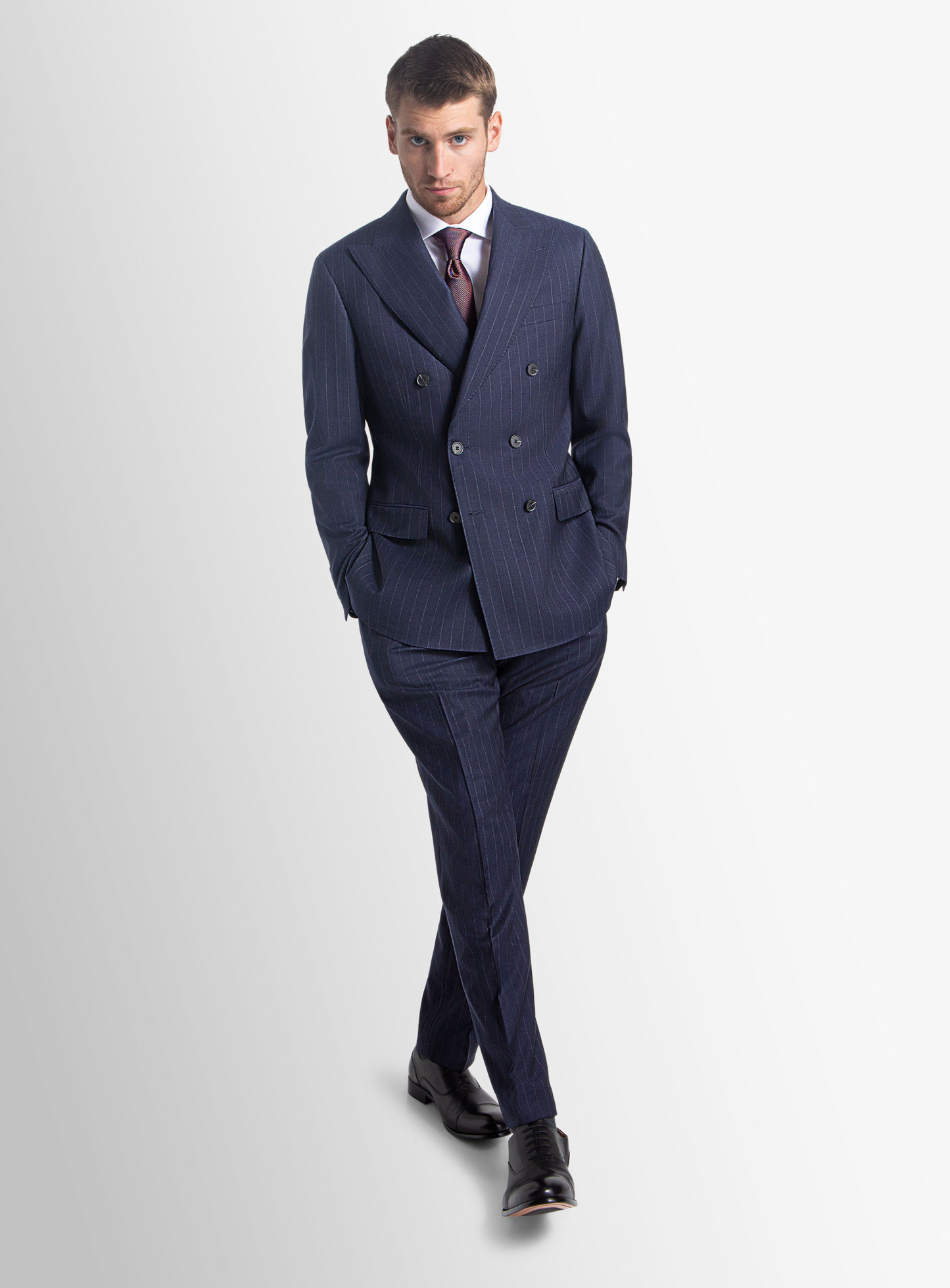 Furio Double Breast Navy Stripe Suit