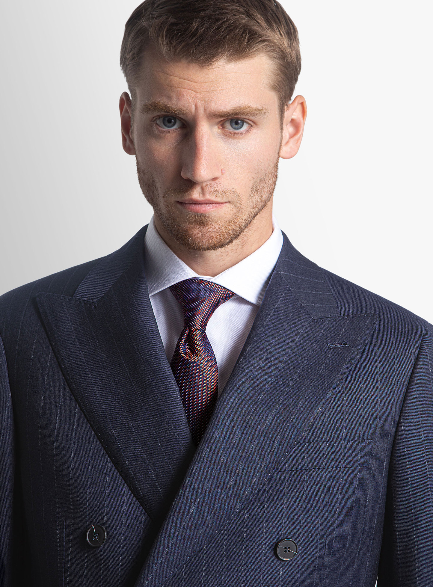 Furio Double Breast Navy Stripe Suit