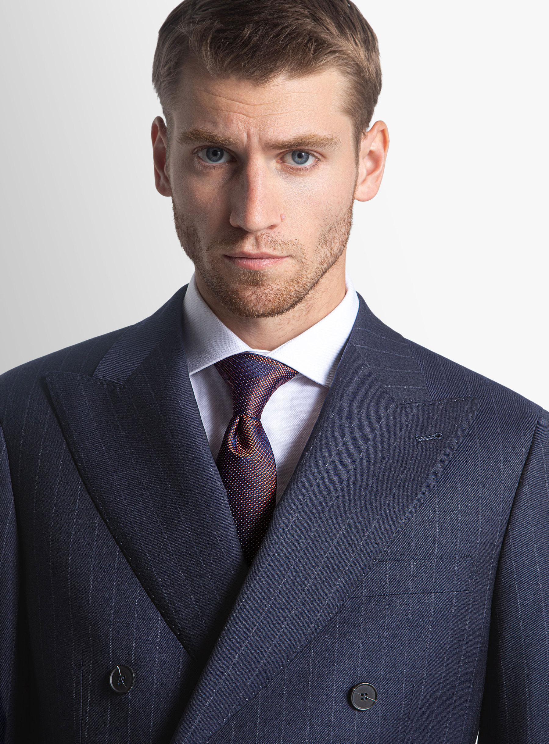 Furio Double Breast Navy Stripe Suit