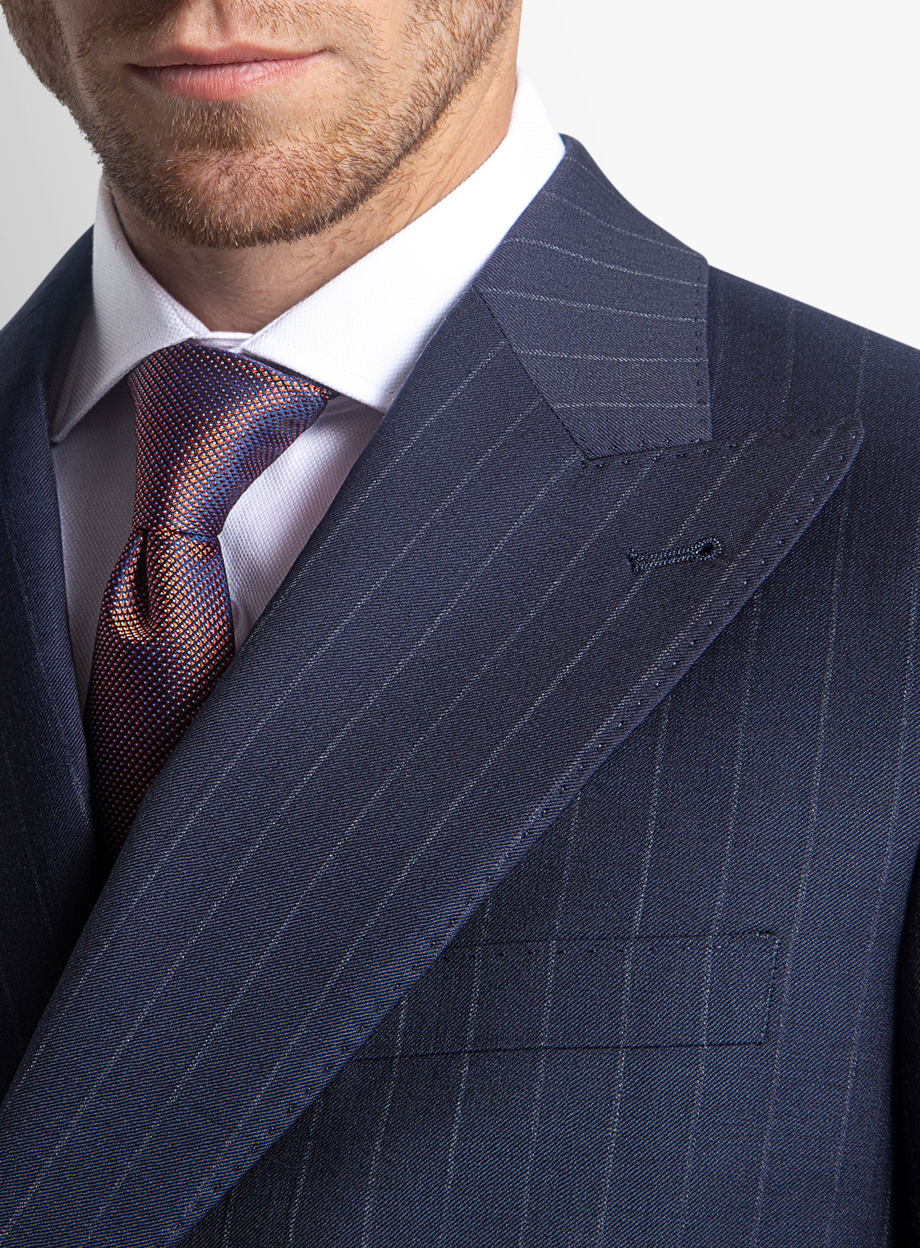 Furio Double Breast Navy Stripe Suit