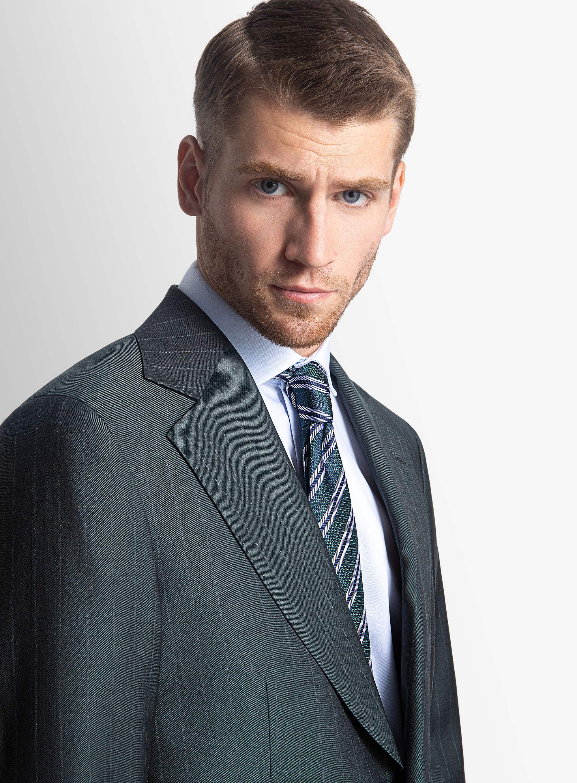 Berlioz Green Chalk Stripe Suit