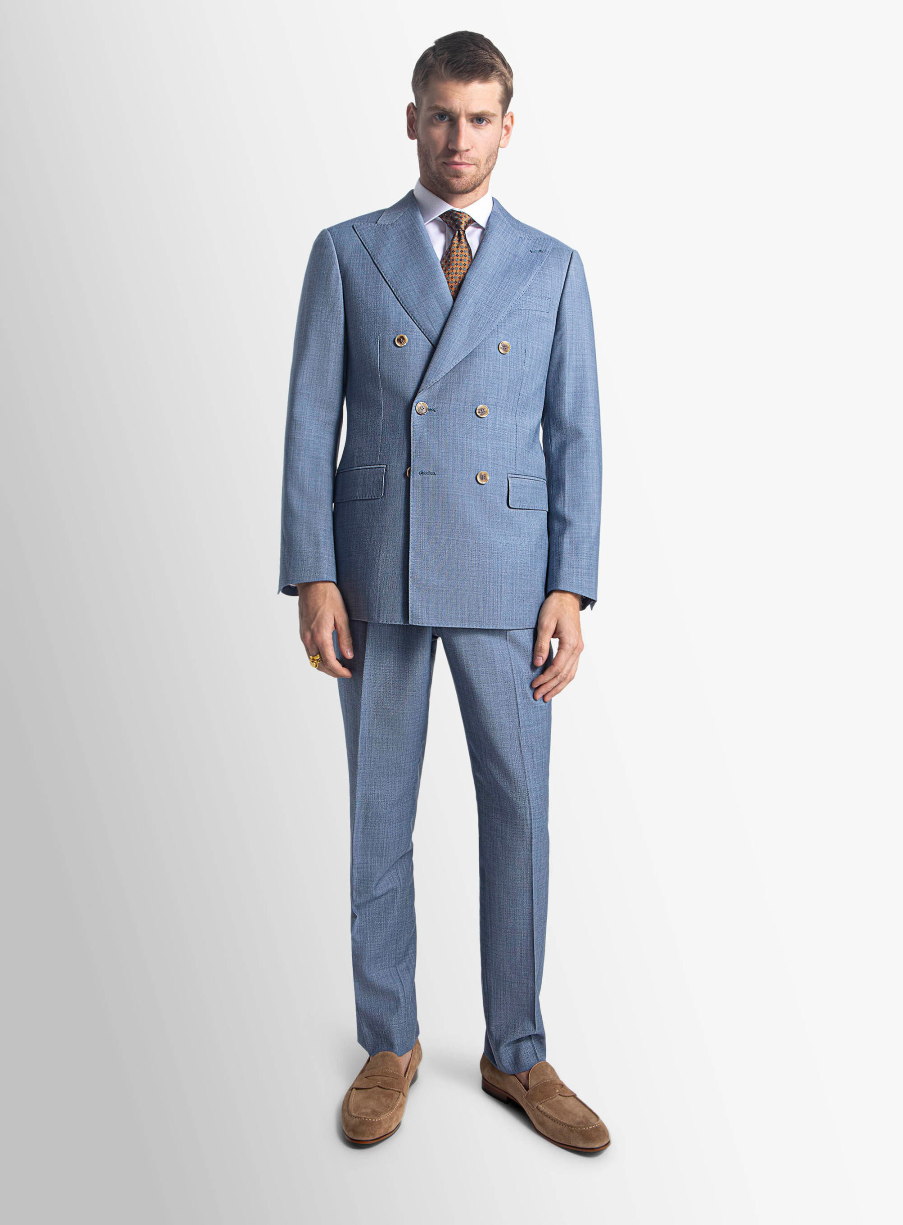 Tommaso Double Breasted Sky Suit