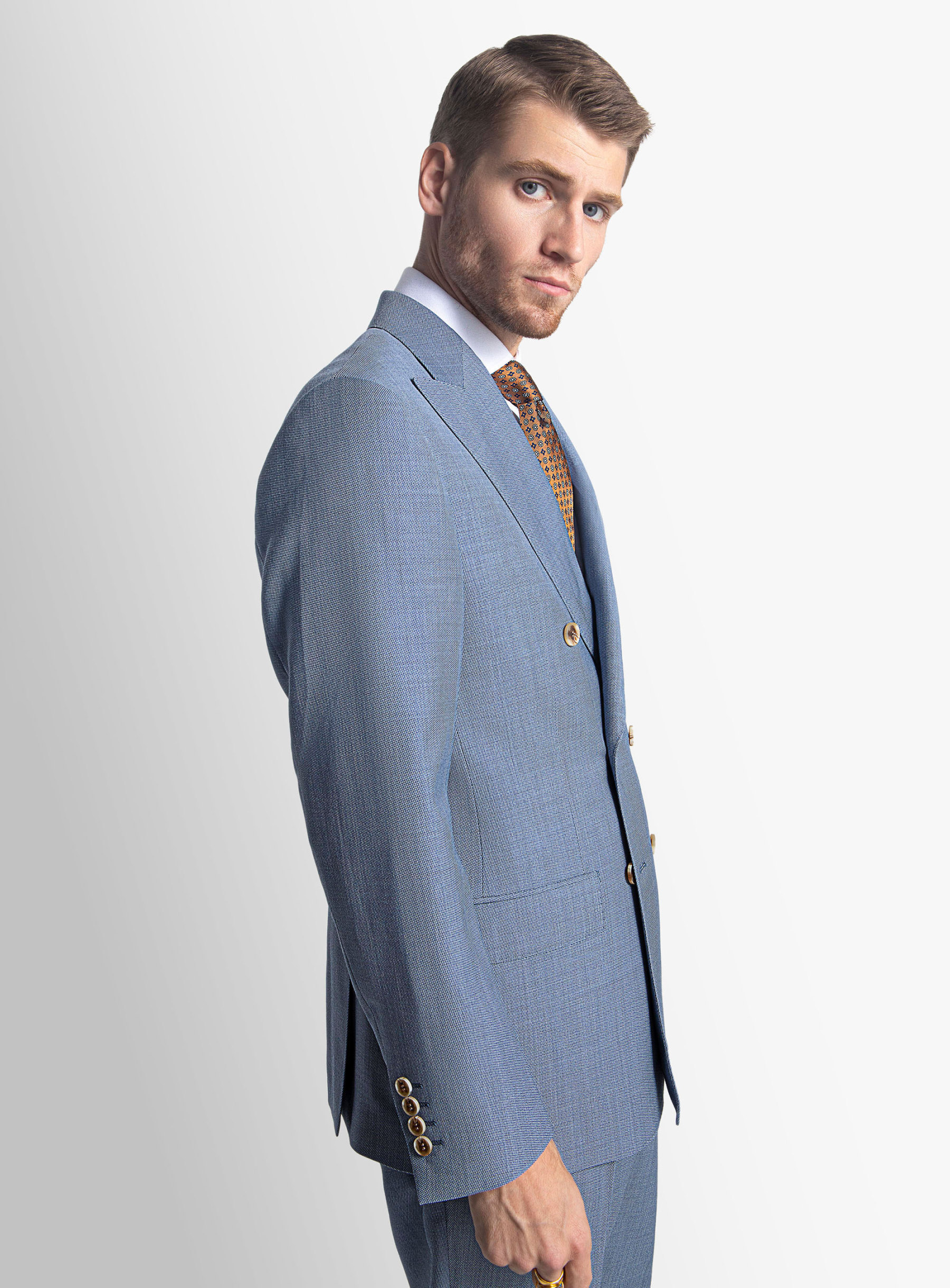 Tommaso Double Breasted Sky Suit