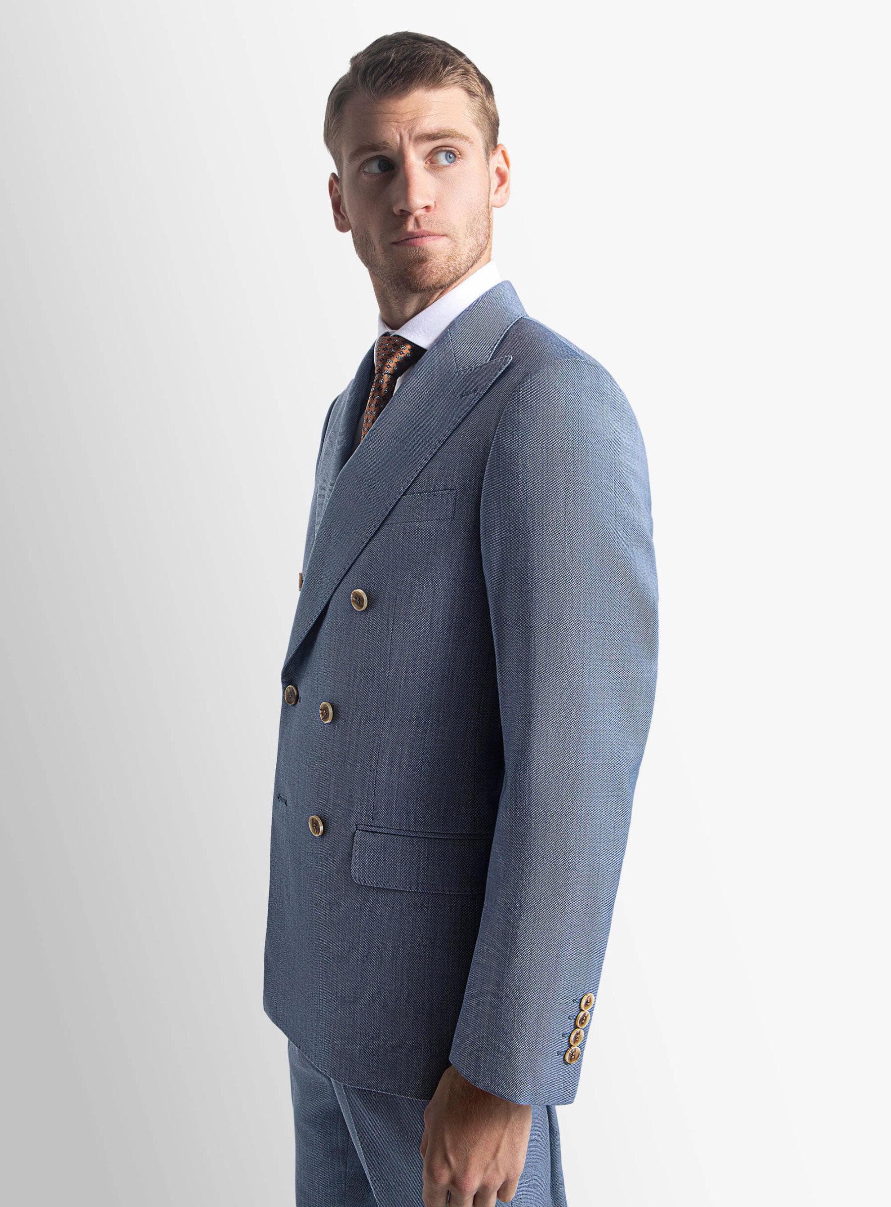 Tommaso Double Breasted Sky Suit