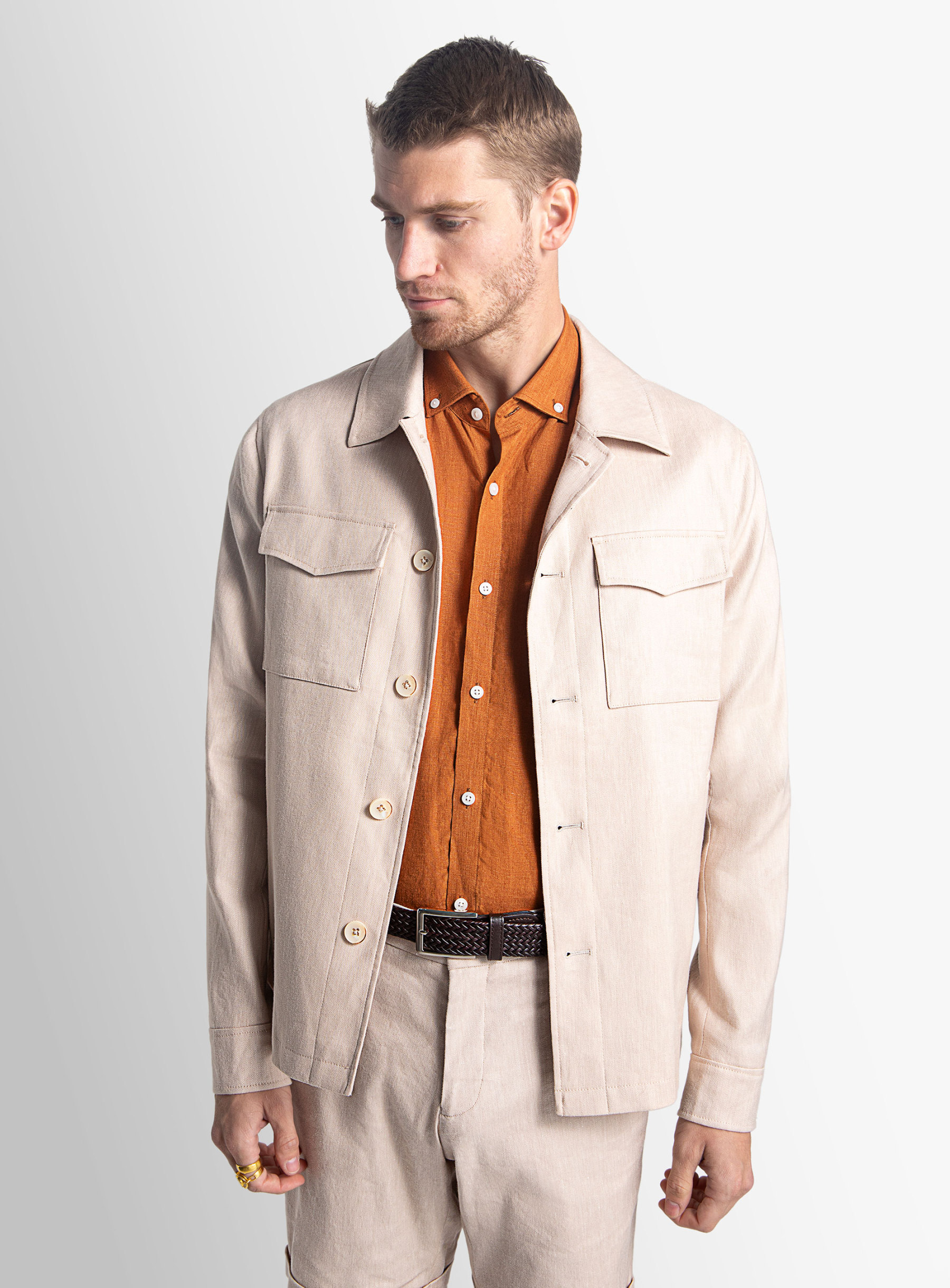 Orlando Taupe Linen Twill Jacket